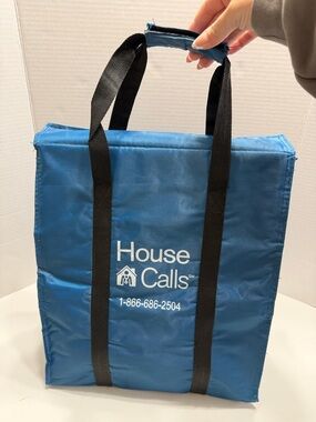 House Calls Blue Insulated Tote with Black Handles